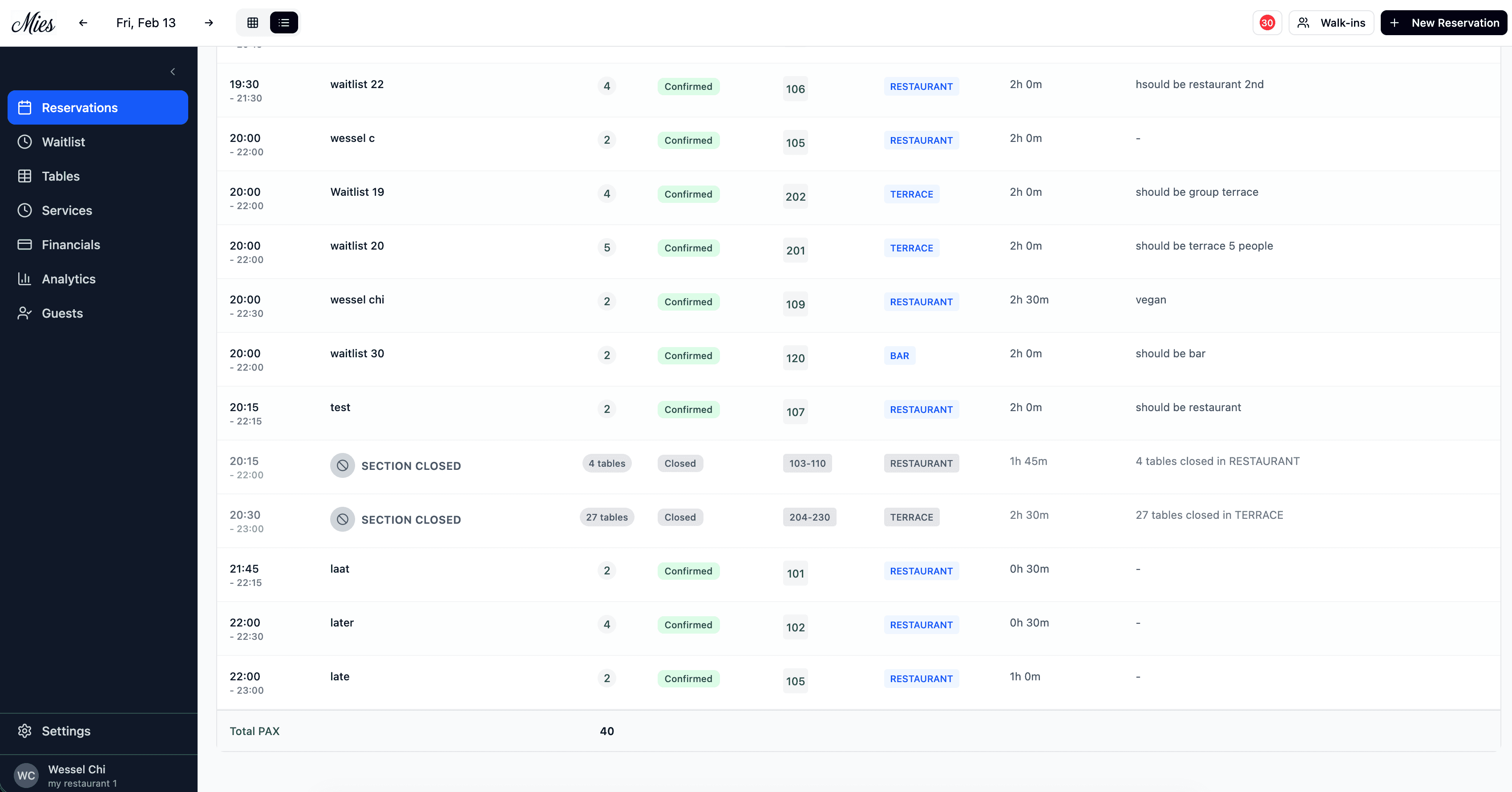 Easy Reservation Management